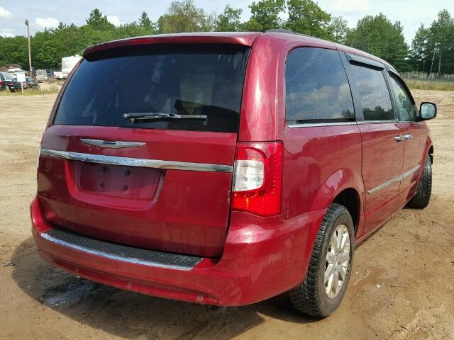 2C4RC1CGXCR199839 - 2012 CHRYSLER TOWN & COU BURGUNDY photo 4