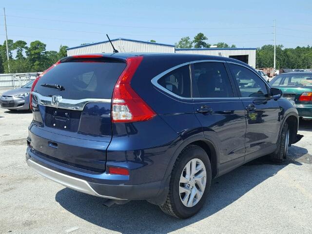 2HKRM3H54FH543991 - 2015 HONDA CR-V EX BLUE photo 4