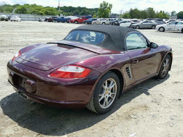 WP0CA29815S710129 - 2005 PORSCHE BOXSTER MAROON photo 4