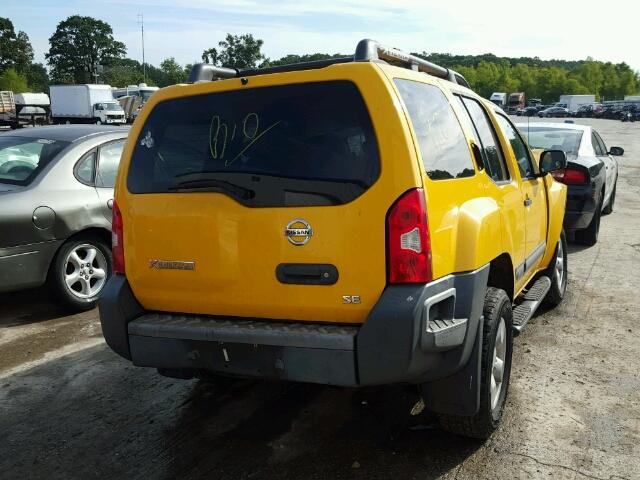 5N1AN08U45C658371 - 2005 NISSAN XTERRA OFF YELLOW photo 4