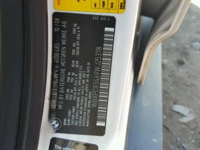 WBXPC93469WJ25378 - 2009 BMW X3 XDRIVE3 Weiß Foto 10