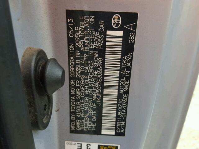 JTKJF5C73E3066498 - 2014 TOYOTA SCION TC 灰色 照片 10