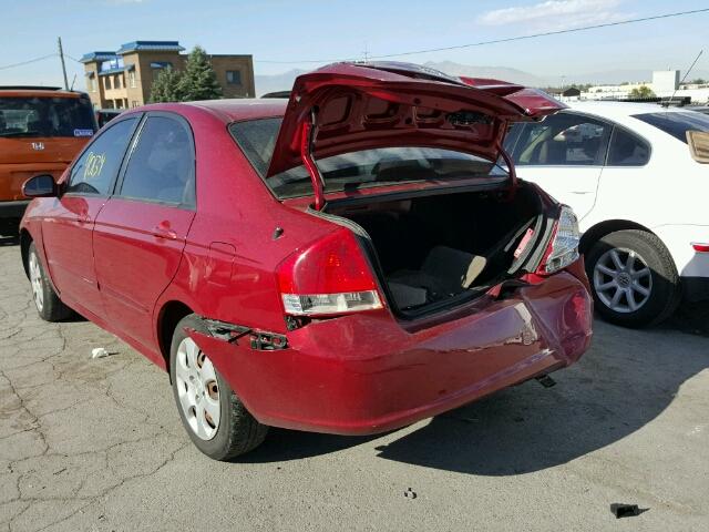 KNAFE222295663654 - 2009 KIA SPECTRA EX RED photo 3