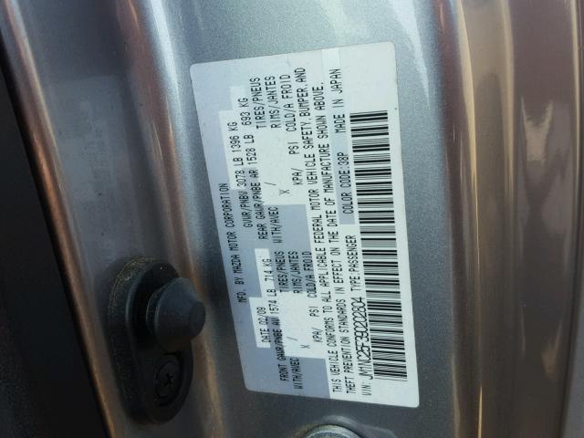 JM1NC25F390202804 - 2009 MAZDA MX-5 MIATA GRAY photo 10