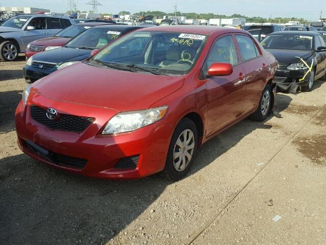 1NXBU4EE2AZ259166 - 2010 TOYOTA COROLLA RED photo 2