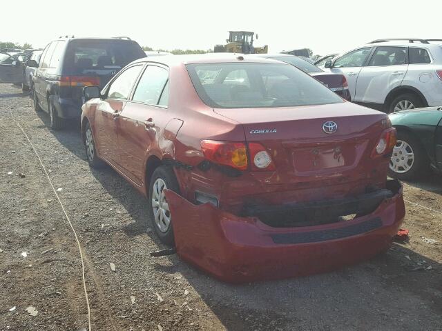 1NXBU4EE2AZ259166 - 2010 TOYOTA COROLLA RED photo 3