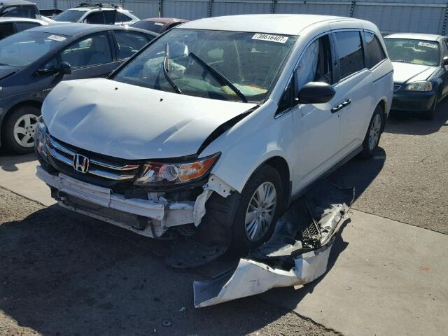 5FNRL5H25FB127421 - 2015 HONDA ODYSSEY LX WHITE photo 2