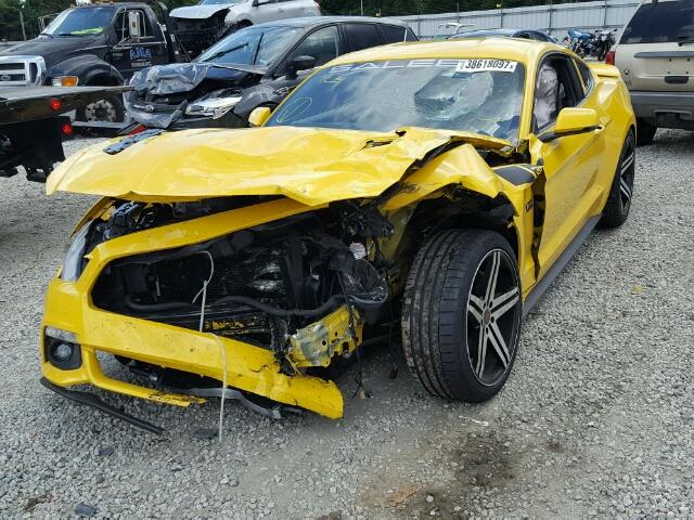 1FA6P8CF7F5363563 - 2015 FORD MUSTANG GT YELLOW photo 2