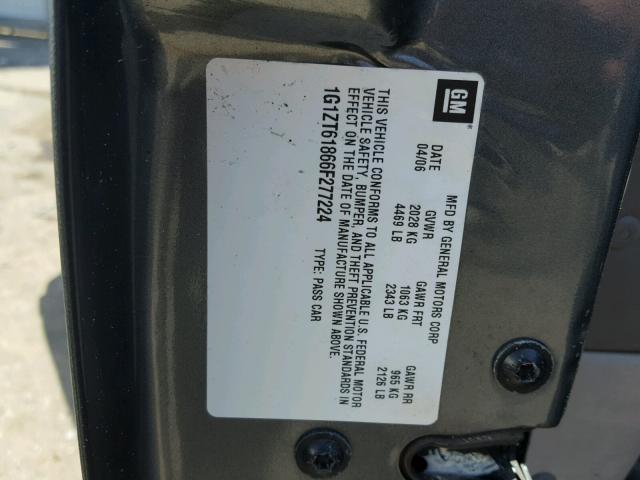 1G1ZT61866F277224 - 2006 CHEVROLET MALIBU MAX 绿色 照片 10