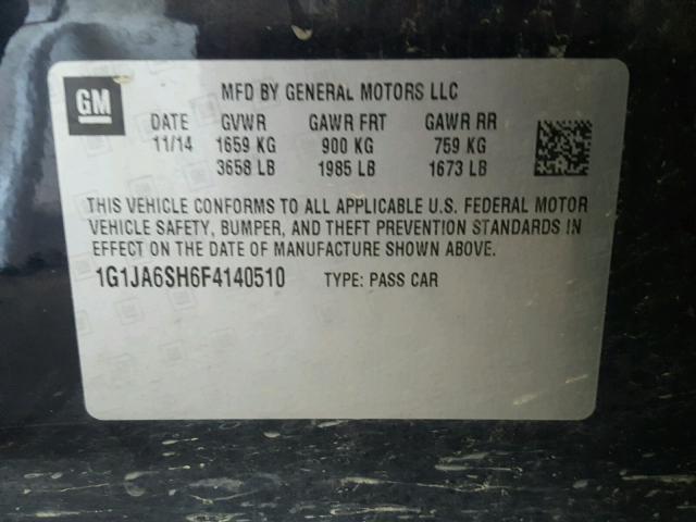 1G1JA6SH6F4140510 - 2015 CHEVROLET SONIC LS BLUE photo 10