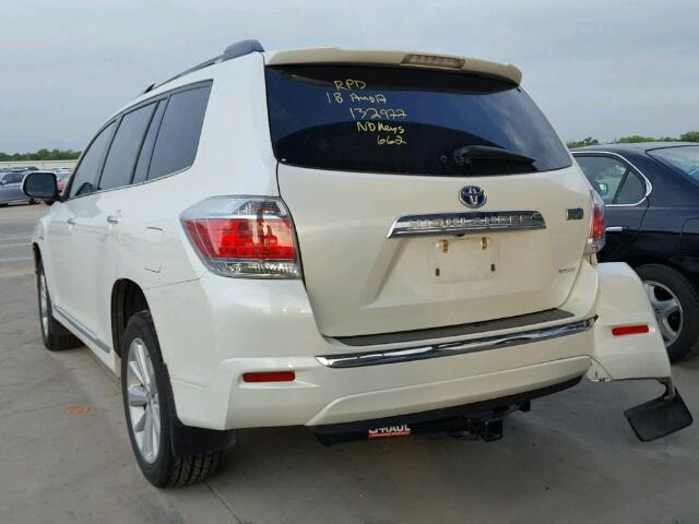 JTEDC3EH1D2015315 - 2013 TOYOTA HIGHLANDER WHITE photo 3