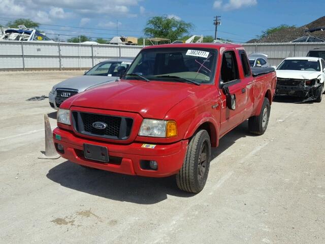 1FTYR14U25PA26738 - 2005 FORD RANGER SUP RED photo 2