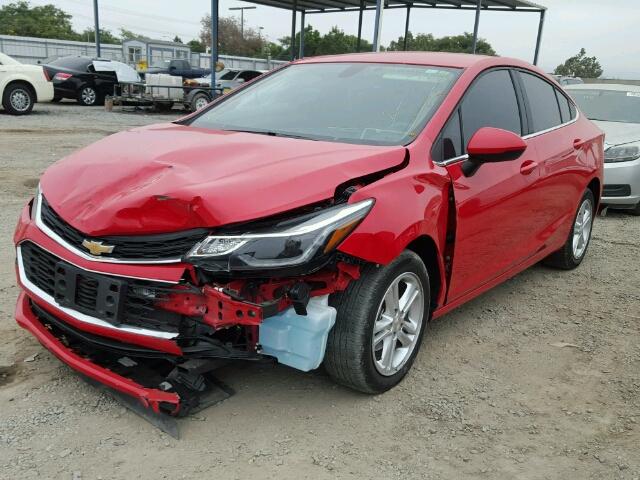 1G1BE5SM1G7256195 - 2016 CHEVROLET CRUZE LT RED photo 2