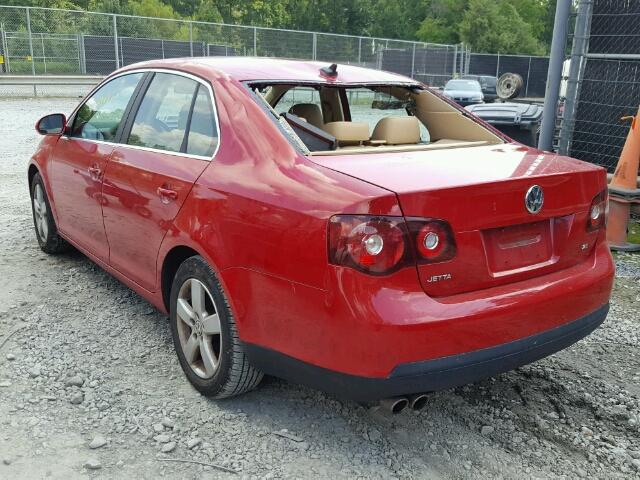 3VWRZ71K28M087962 - 2008 VOLKSWAGEN JETTA SE RED photo 3