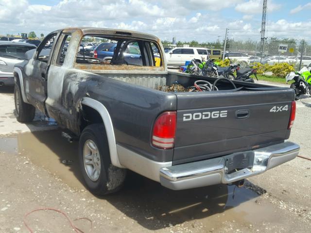 1B7GG22X11S321096 - 2001 DODGE DAKOTA GRAY photo 3