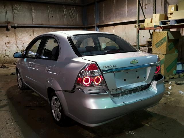 KL1TD56638B007428 - 2008 CHEVROLET AVEO BASE Srebrny zdjęcie 3