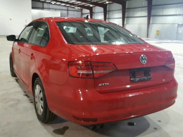 3VW2K7AJ6FM427477 - 2015 VOLKSWAGEN JETTA BASE RED photo 3