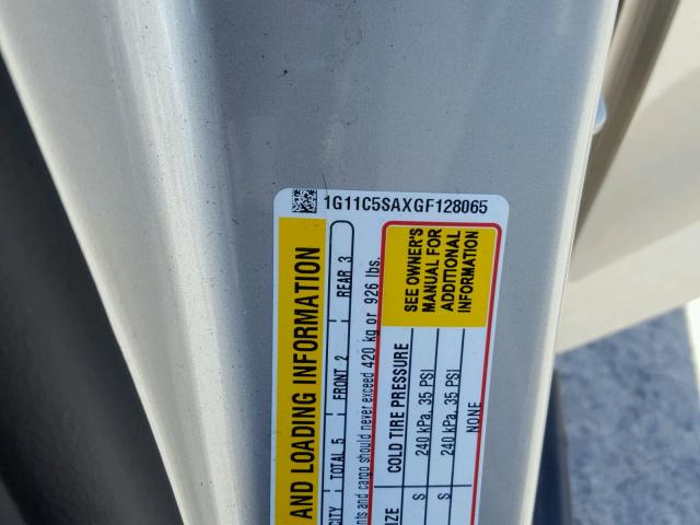 1G11C5SAXGF128065 - 2016 CHEVROLET MALIBU LIM 米色 照片 10