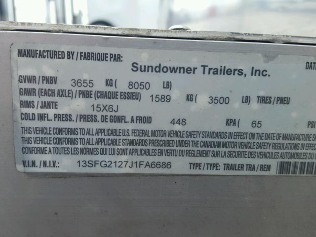 13SFG2127J1FA6686 - 2018 OTHER TRAILER SILVER photo 10