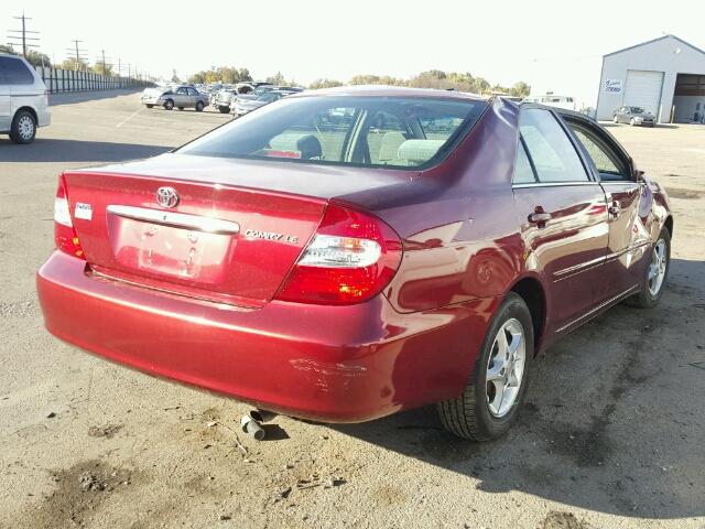 4T1BE32K92U033516 - 2002 TOYOTA CAMRY LE/X MAROON photo 4