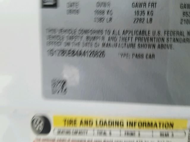 1G1ZB5EB4A4126826 - 2010 CHEVROLET MALIBU LS თეთრი ფოტო 10