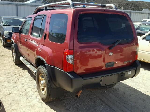 5N1ED28T31C580845 - 2001 NISSAN XTERRA XE RED photo 3