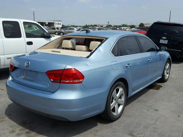 1VWBH7A37CC057962 - 2012 VOLKSWAGEN PASSAT SE BLUE photo 4