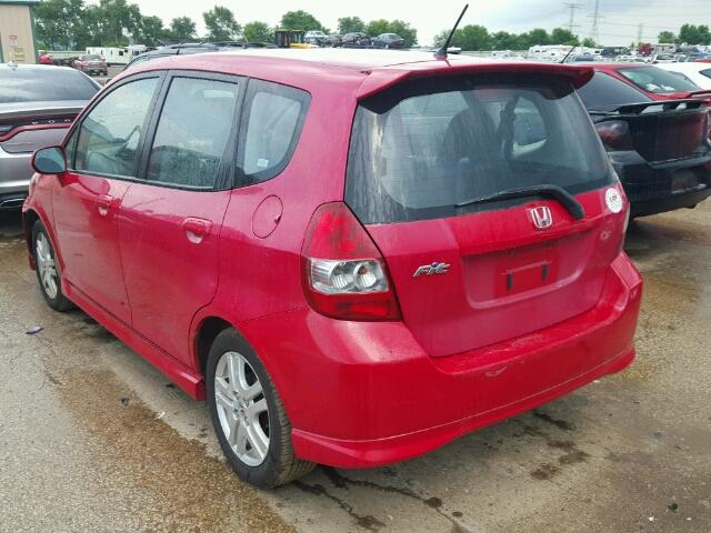JHMGD38687S013055 - 2007 HONDA FIT S 红色 照片 3