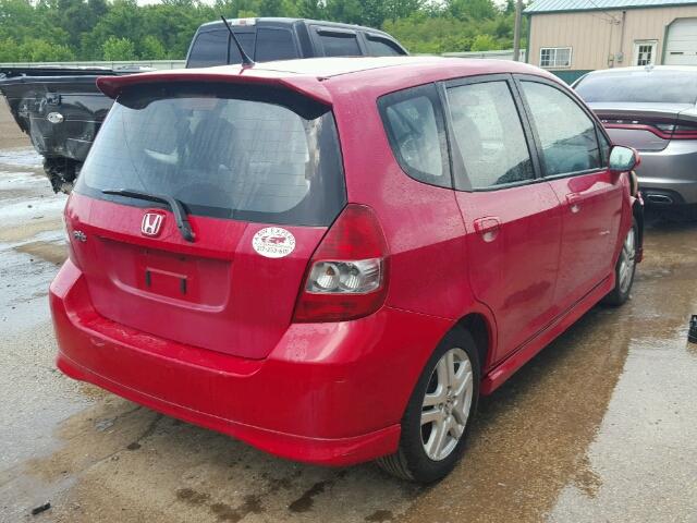 JHMGD38687S013055 - 2007 HONDA FIT S 红色 照片 4