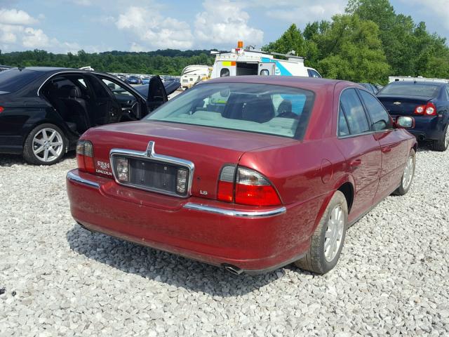 1LNHM86S34Y646280 - 2004 LINCOLN LS 勃艮第红 照片 4