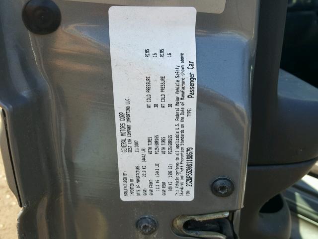 2G2WP552081188679 - 2008 PONTIAC GRAND PRIX GRAY photo 10