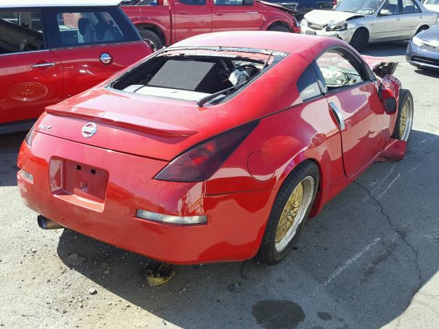 JN1AZ34D65M601392 - 2005 NISSAN 350Z COUPE RED photo 4