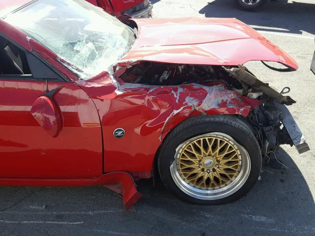 JN1AZ34D65M601392 - 2005 NISSAN 350Z COUPE RED photo 9