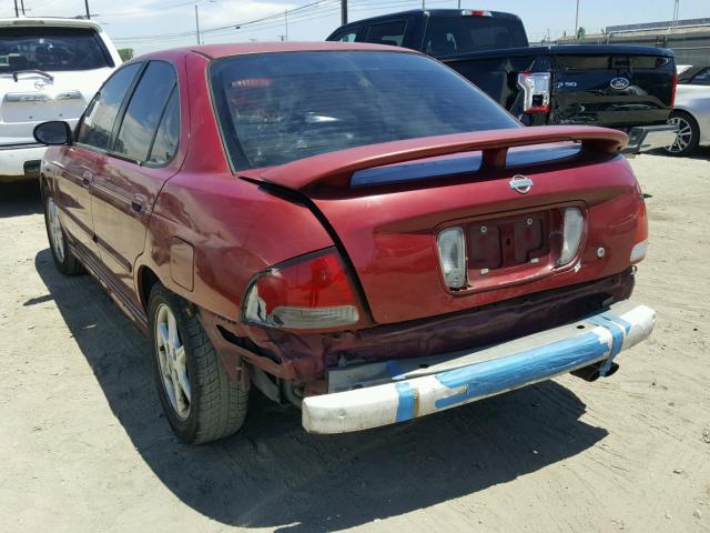 3N1BB51D1YL102894 - 2000 NISSAN SENTRA SE BURGUNDY photo 3