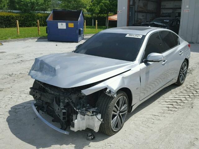 JN1BV7APXEM670592 - 2014 INFINITI Q50 SILVER photo 2