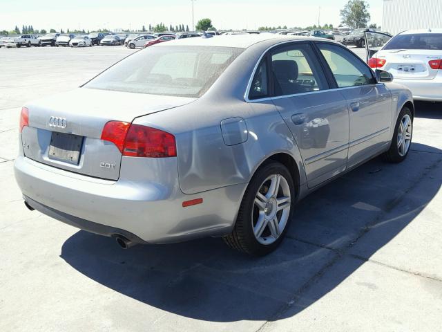 WAUAF78E97A086194 - 2007 AUDI A4 2 SILVER photo 4