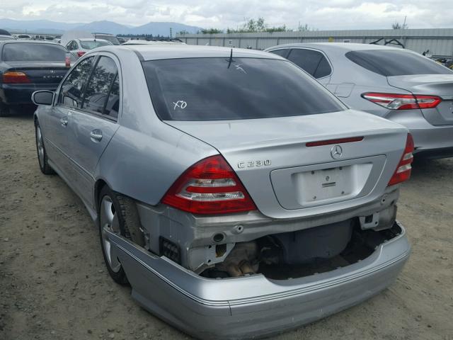 WDBRF52H16A880519 - 2006 MERCEDES-BENZ C GENERATI SILVER photo 3