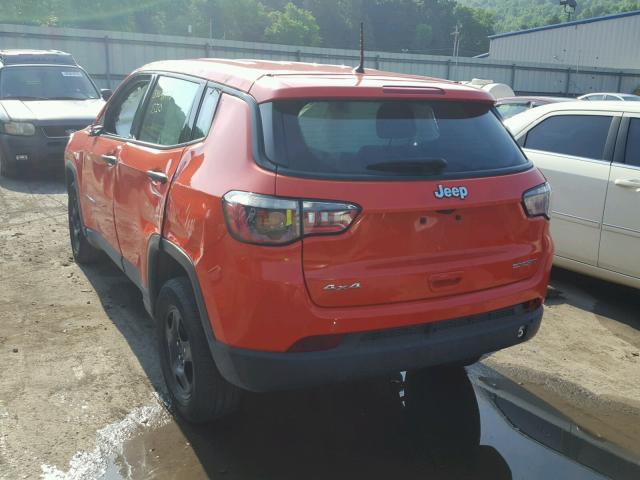 3C4NJDAB5HT688912 - 2017 JEEP COMPASS SP ORANGE photo 3