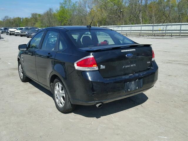 1FAHP35N18W236451 - 2008 FORD FOCUS SE BLACK photo 3