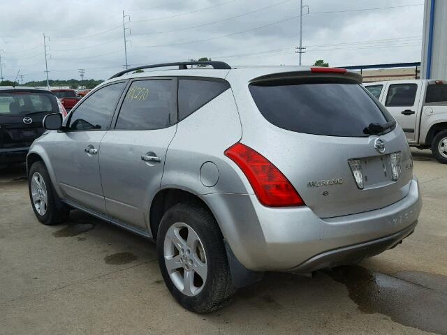 JN8AZ08W04W307128 - 2004 NISSAN MURANO SILVER photo 3