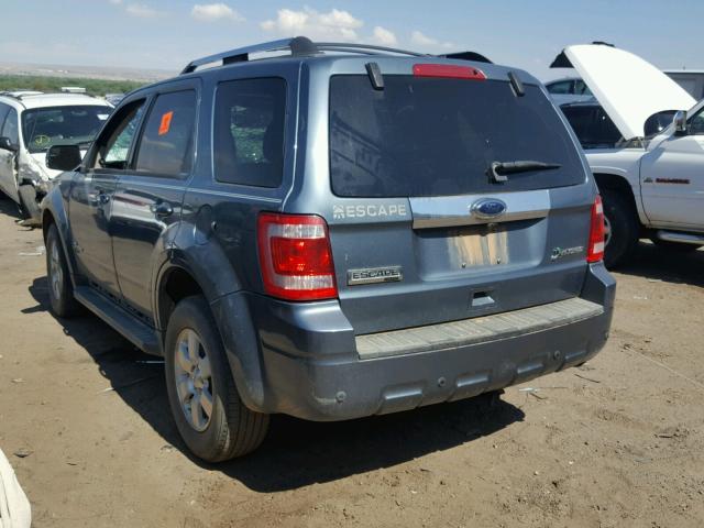 1FMCU5K3XAKC16784 - 2010 FORD ESCAPE HYB BLUE photo 3