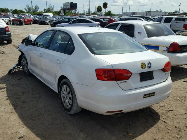 3VW2K7AJ8EM234942 - 2014 VOLKSWAGEN JETTA BASE Սպիտակ լուսանկար 3
