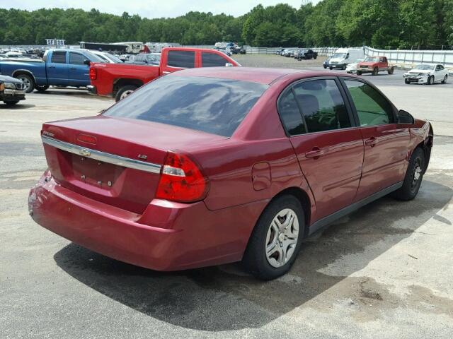 1G1ZS51F36F285373 - 2006 CHEVROLET MALIBU LS RED photo 4