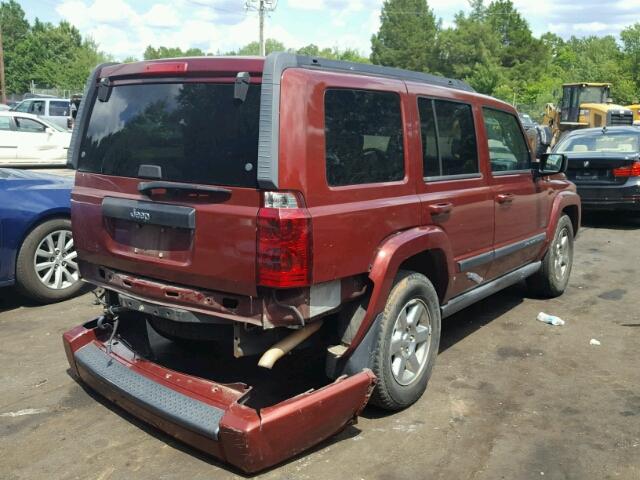 1J8HH48K17C622682 - 2007 JEEP COMMANDER RED photo 4