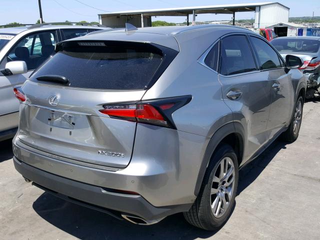 JTJYARBZ8G2045490 - 2016 LEXUS NX 200T GRAY photo 4