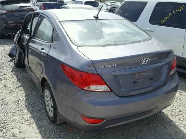 KMHCT4AE1GU067890 - 2016 HYUNDAI ACCENT SE GRAY photo 3