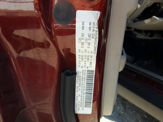 1J8HG58287C588782 - 2007 JEEP COMMANDER MAROON photo 10