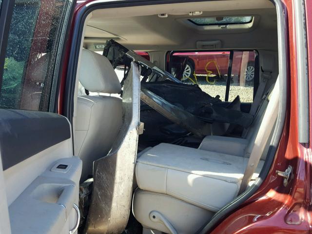 1J8HG58287C588782 - 2007 JEEP COMMANDER MAROON photo 6