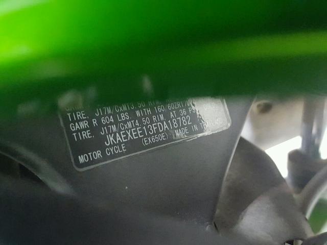 JKAEXEE13FDA18782 - 2015 KAWASAKI EX650 E GREEN photo 19