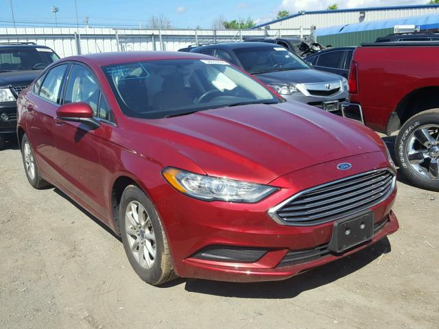 3FA6P0G77HR333287 - 2017 FORD FUSION S RED photo 1